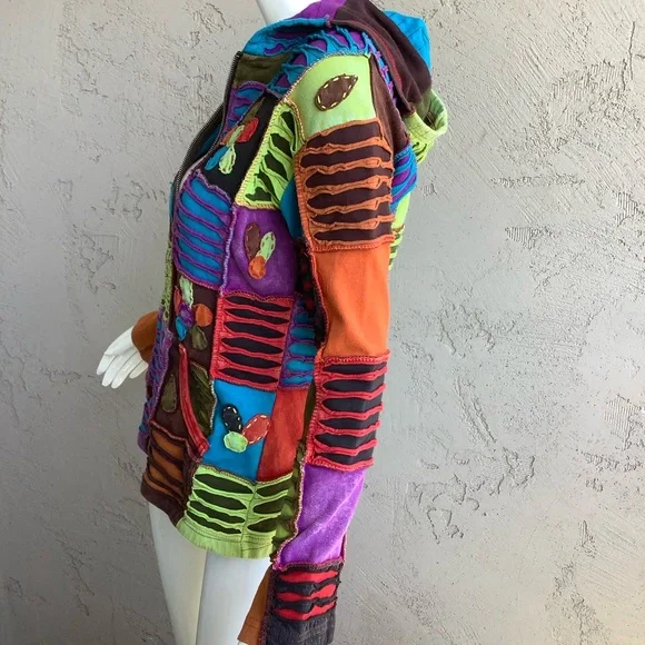 Colorful Patchwork Women's Jacket - Picture 5 of 10